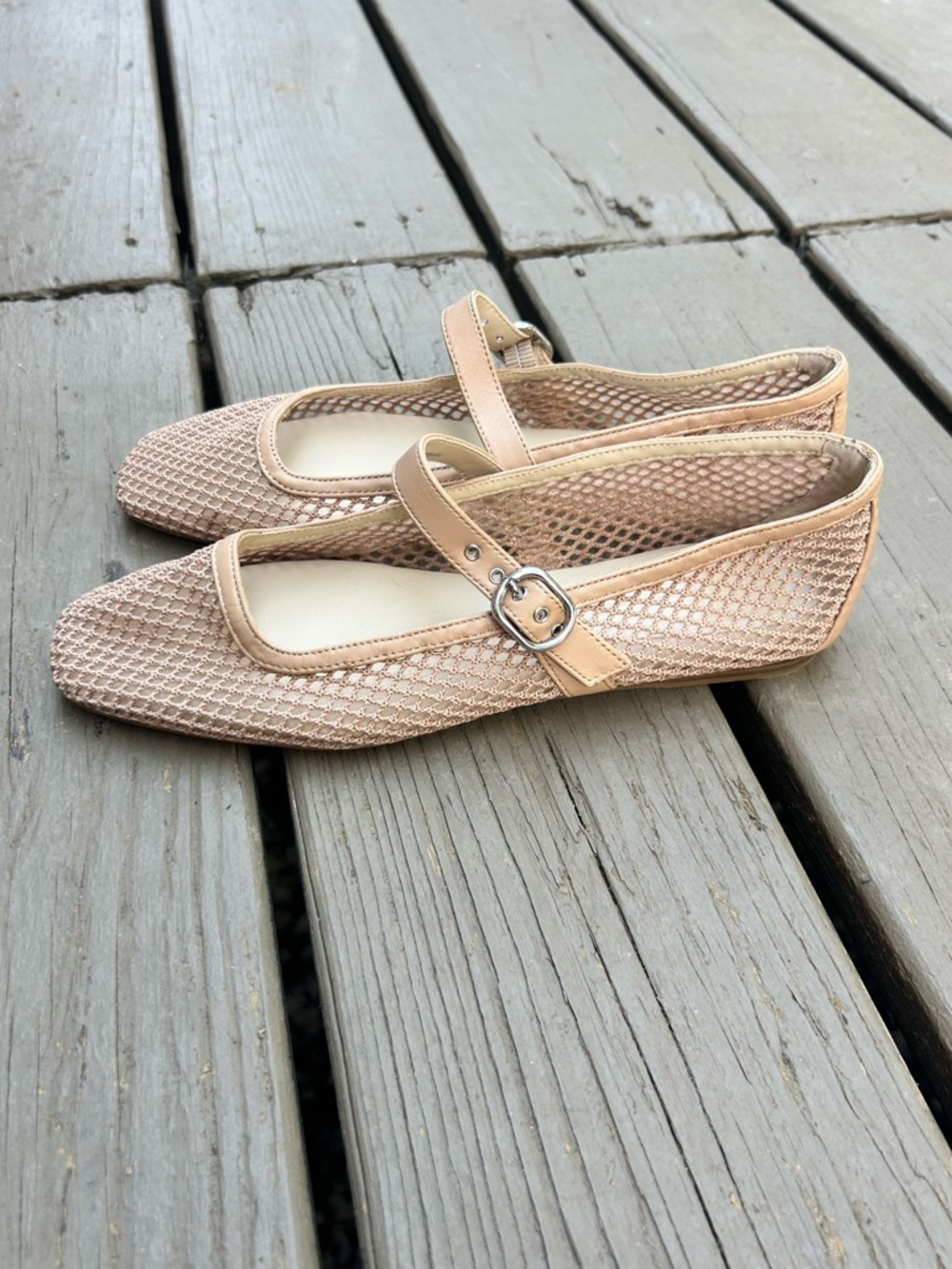 Dolce Vita Rodni Mesh Blush Nude Mary Jane Flats | Size US 6.5